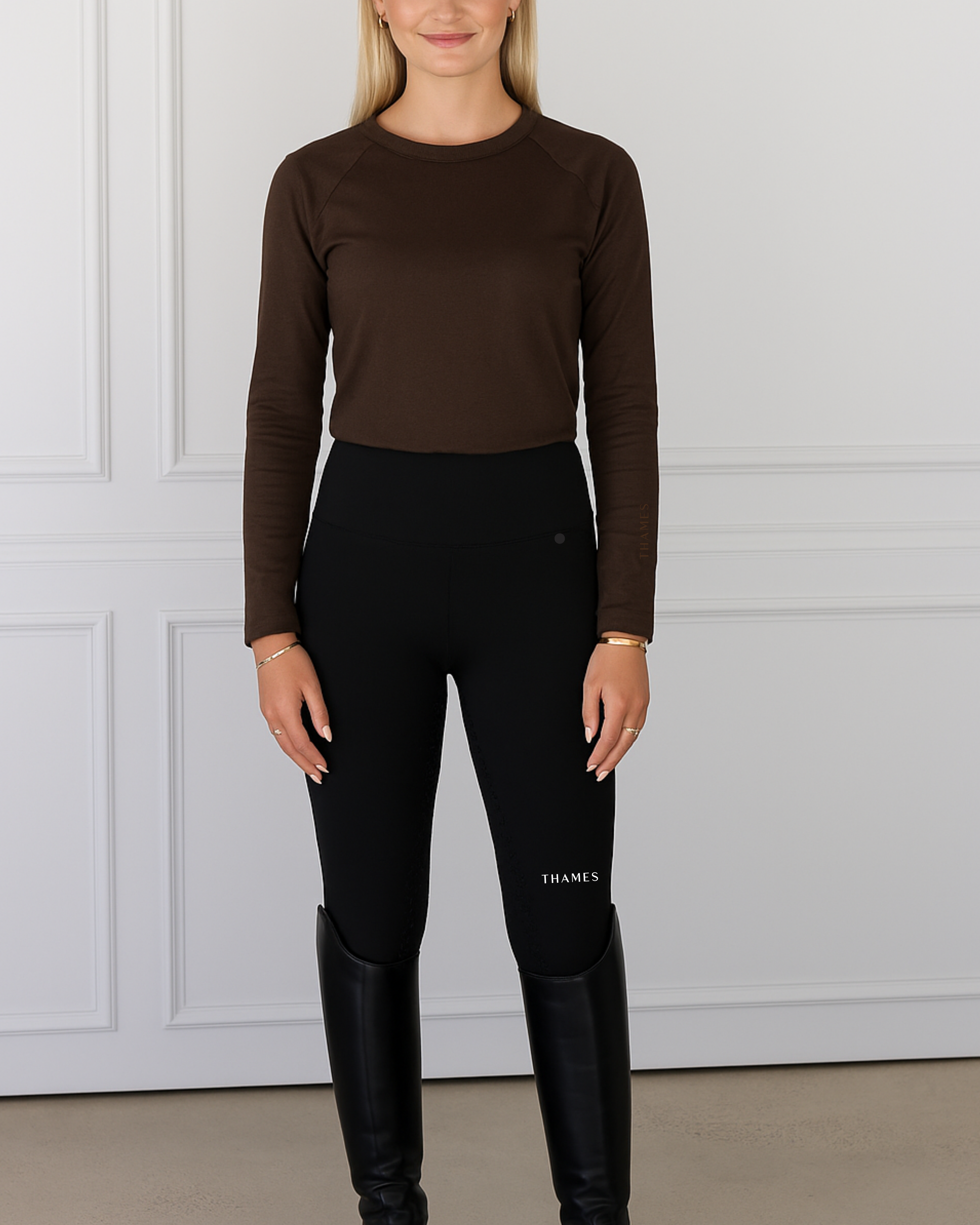 Thames Hoxton Merino Riding Top - Cocoa