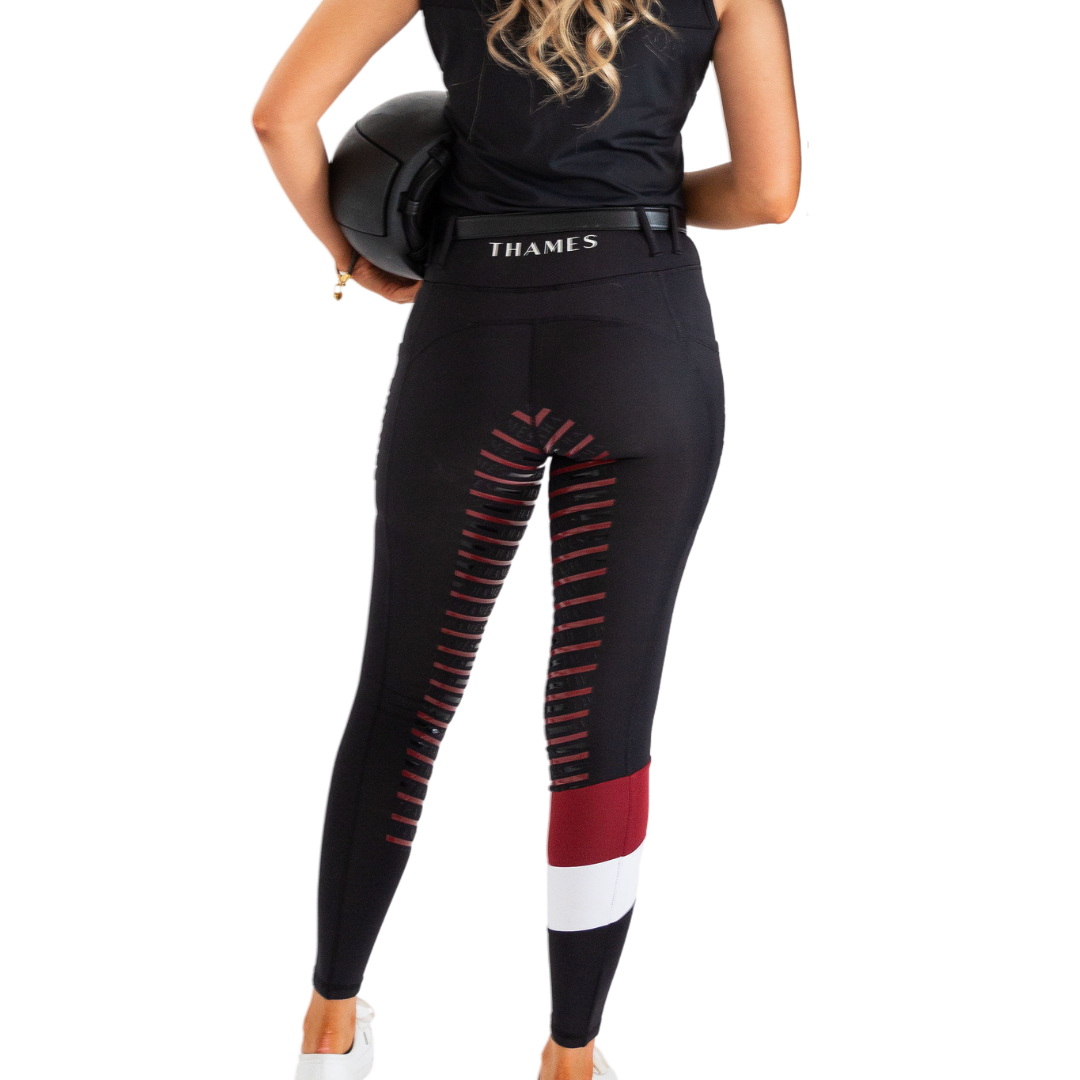 Elite Riding Tights - Black+Red