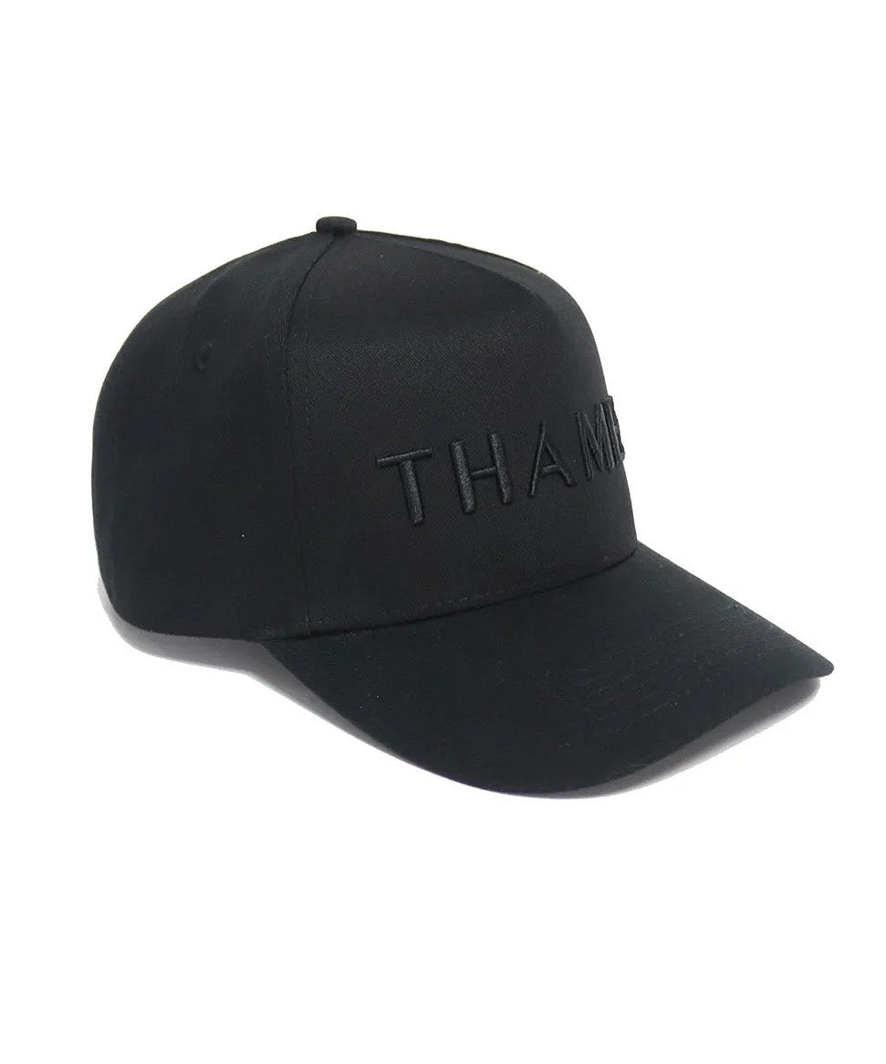 Thames Black Cap - Black Logo Thames Equestrian