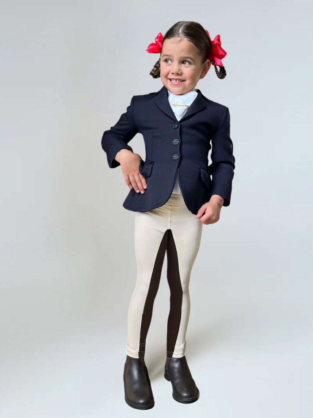 Thames Children's London Show Tights - Two Tone Creme Beige Thames Equestrian