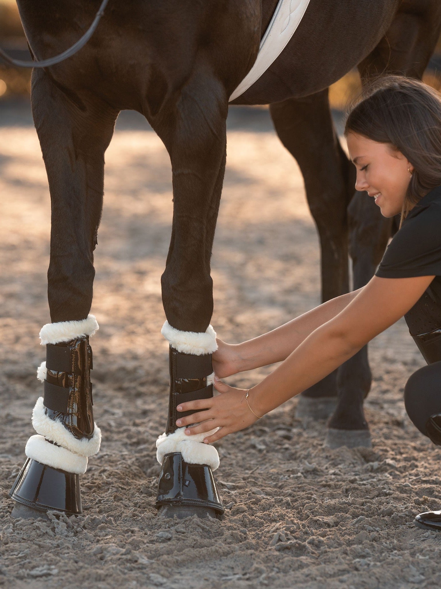 Thames Merino Lined Bell Boots - Black Thames Equestrian