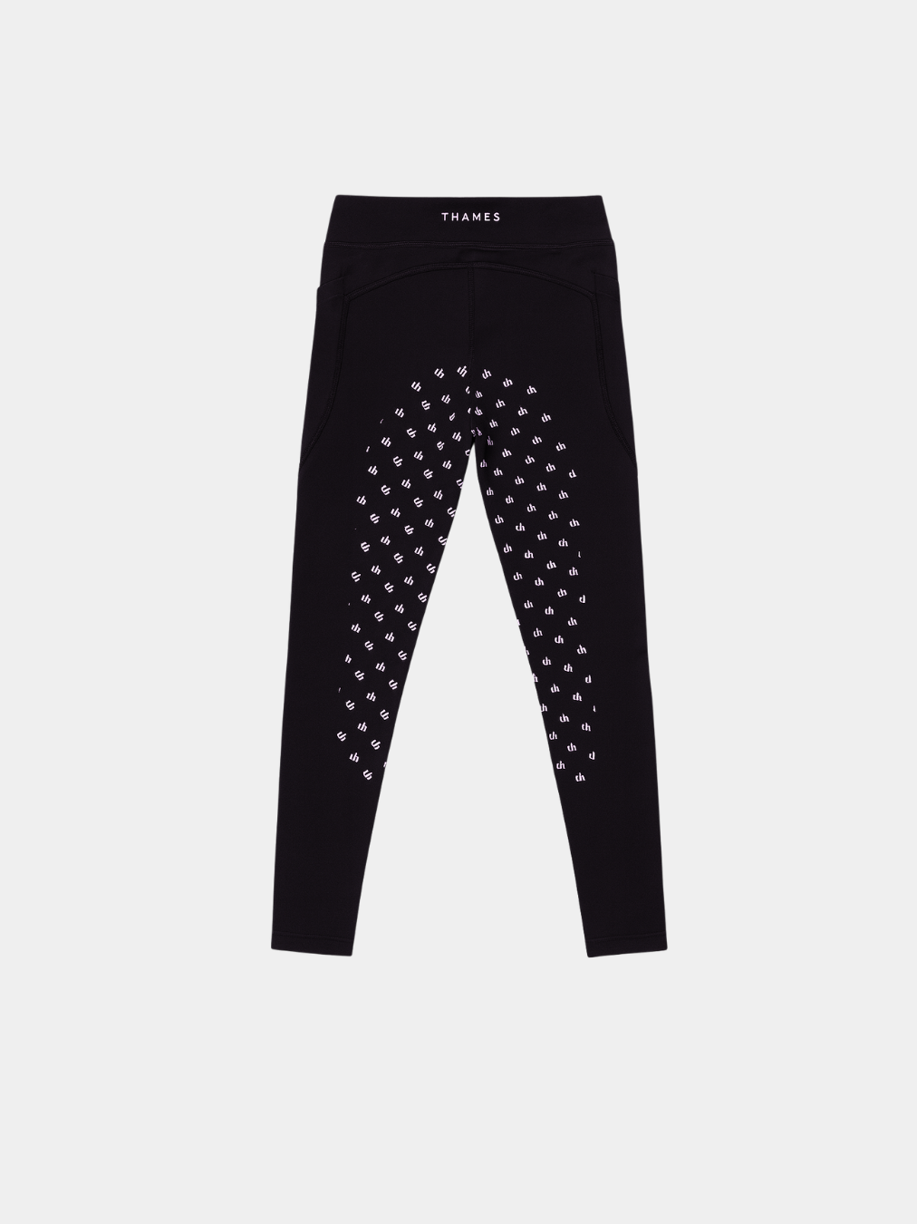 Thames Children's Ascot Riding Tights - Black + Mauve Thames Equestrian