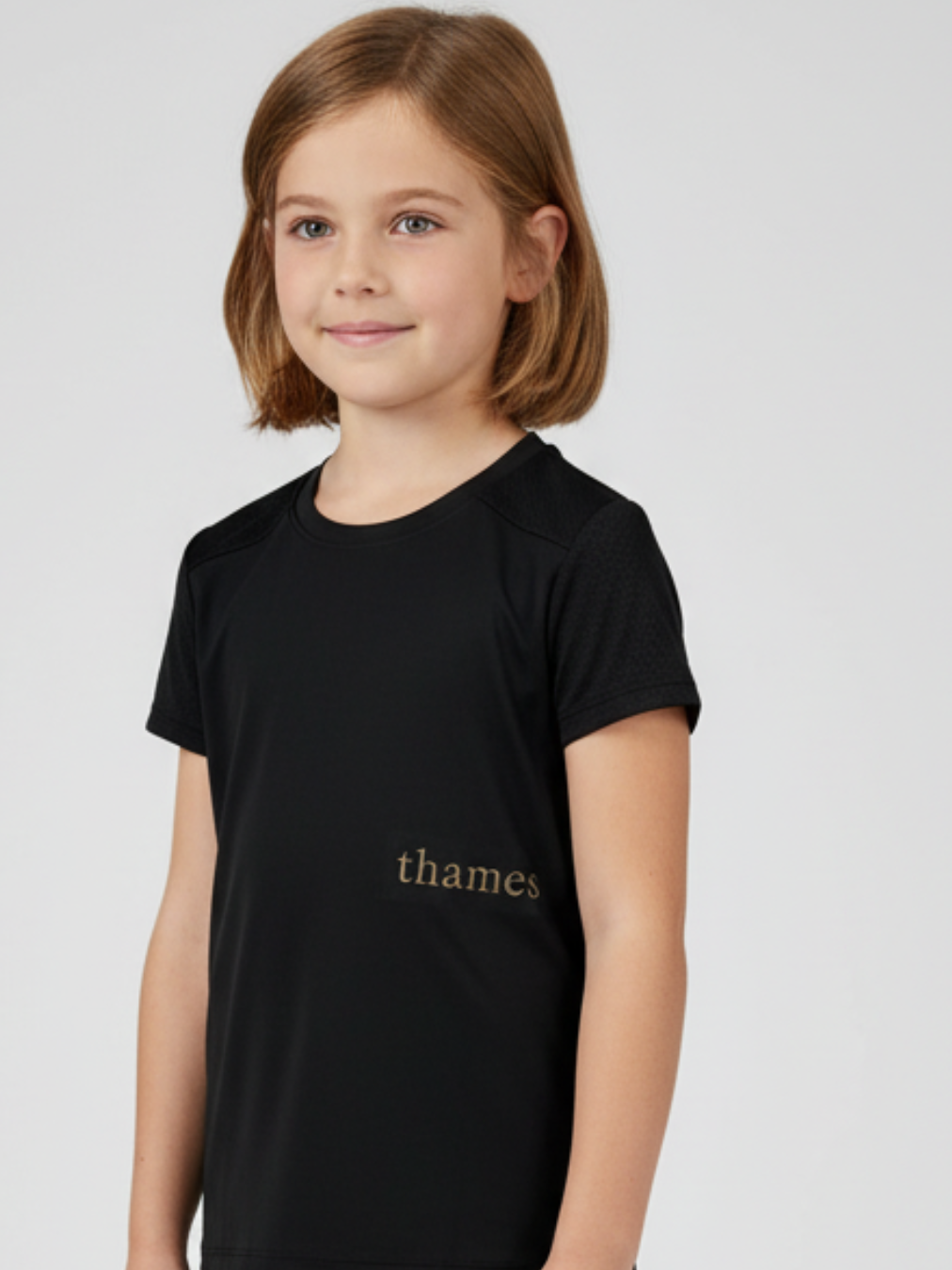 Thames Children's Somerset Riding Tee - Gold Logo Thames Equestrian