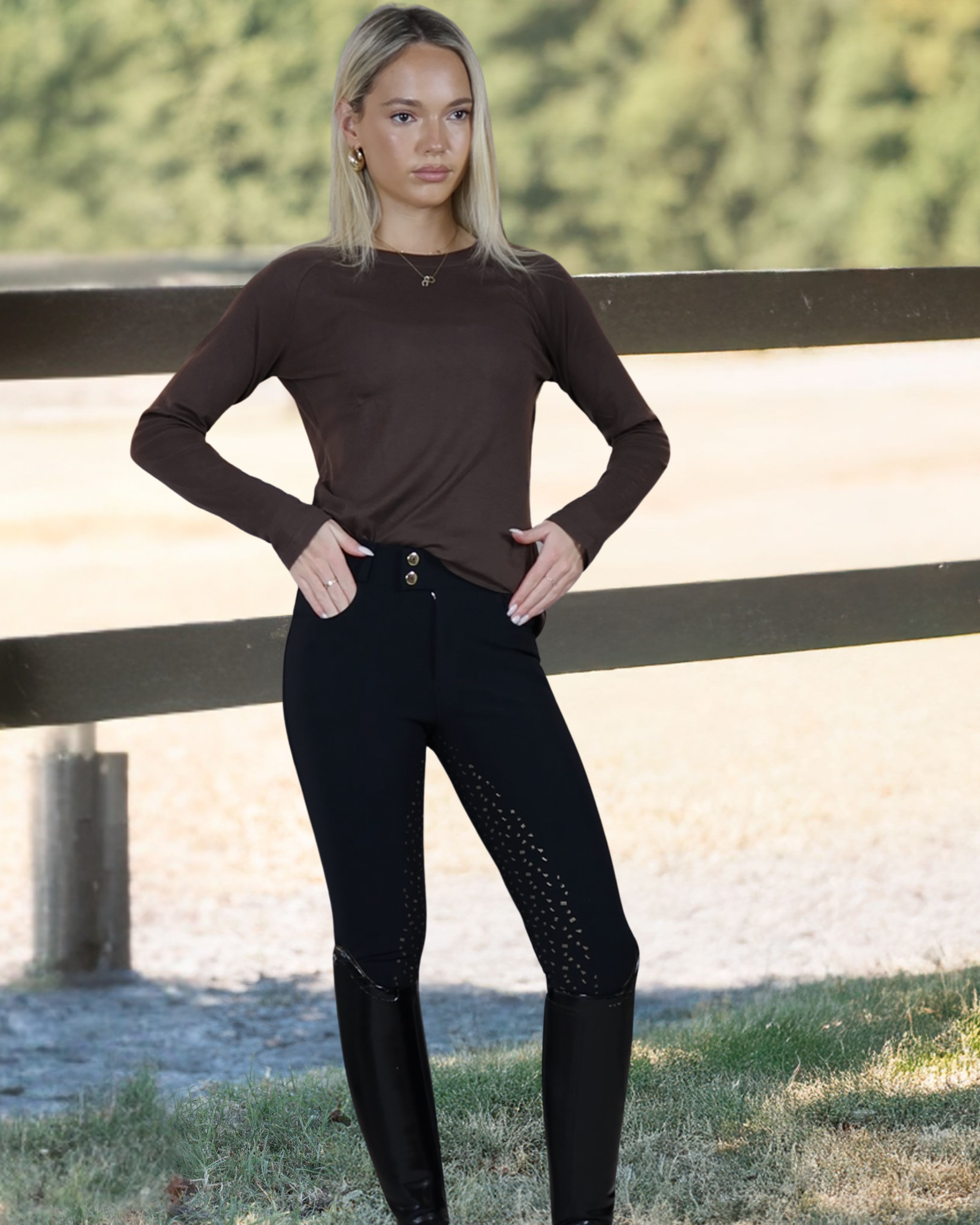 Thames Hoxton Merino Riding Top - Cocoa