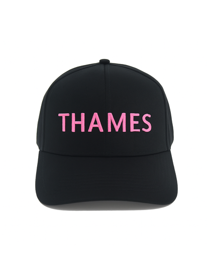 Thames Black Cap - Pink Logo