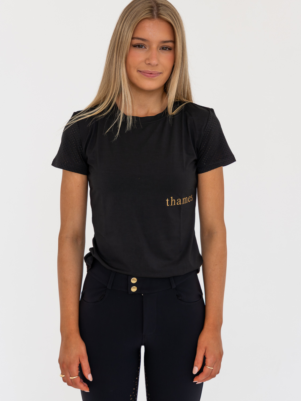 Thames Somerset Riding Tee - Gold Logo Thames Equestrian