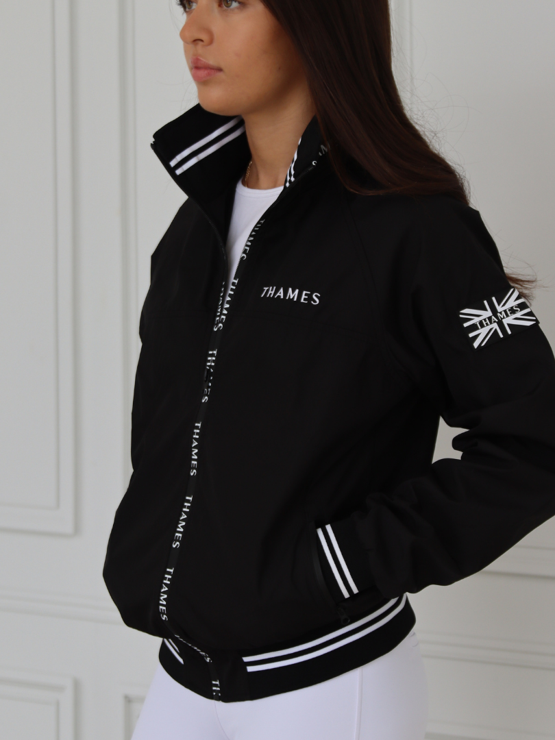 Thames Union Bomber Jacket - Black Thames Equestrian