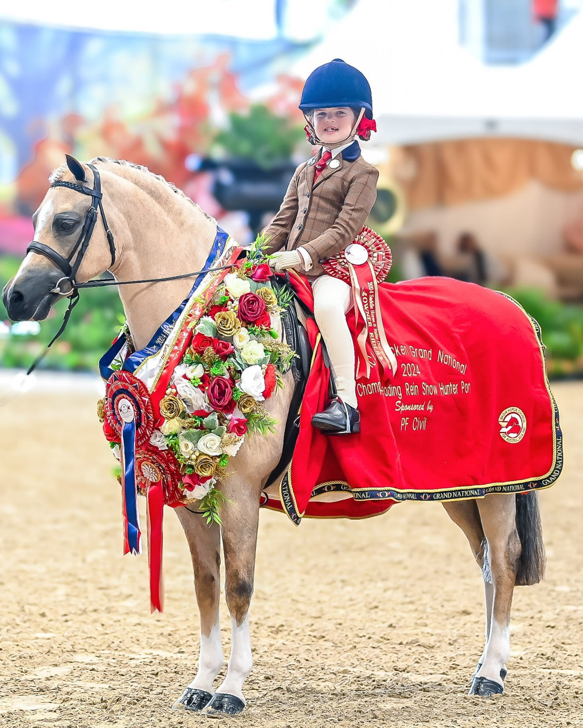 Young Grand National champion in Children's London Show Tights in Creme