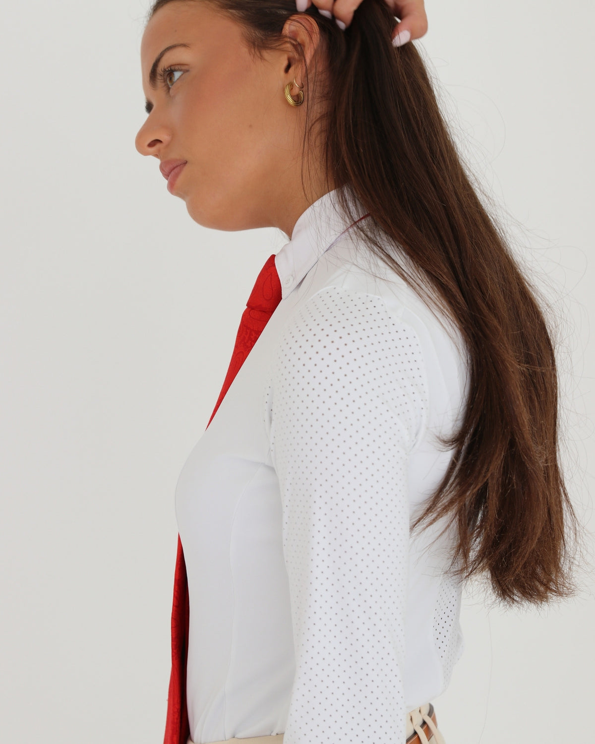 Eton Show Shirt Long Sleeve, side view showing perforated sleeve