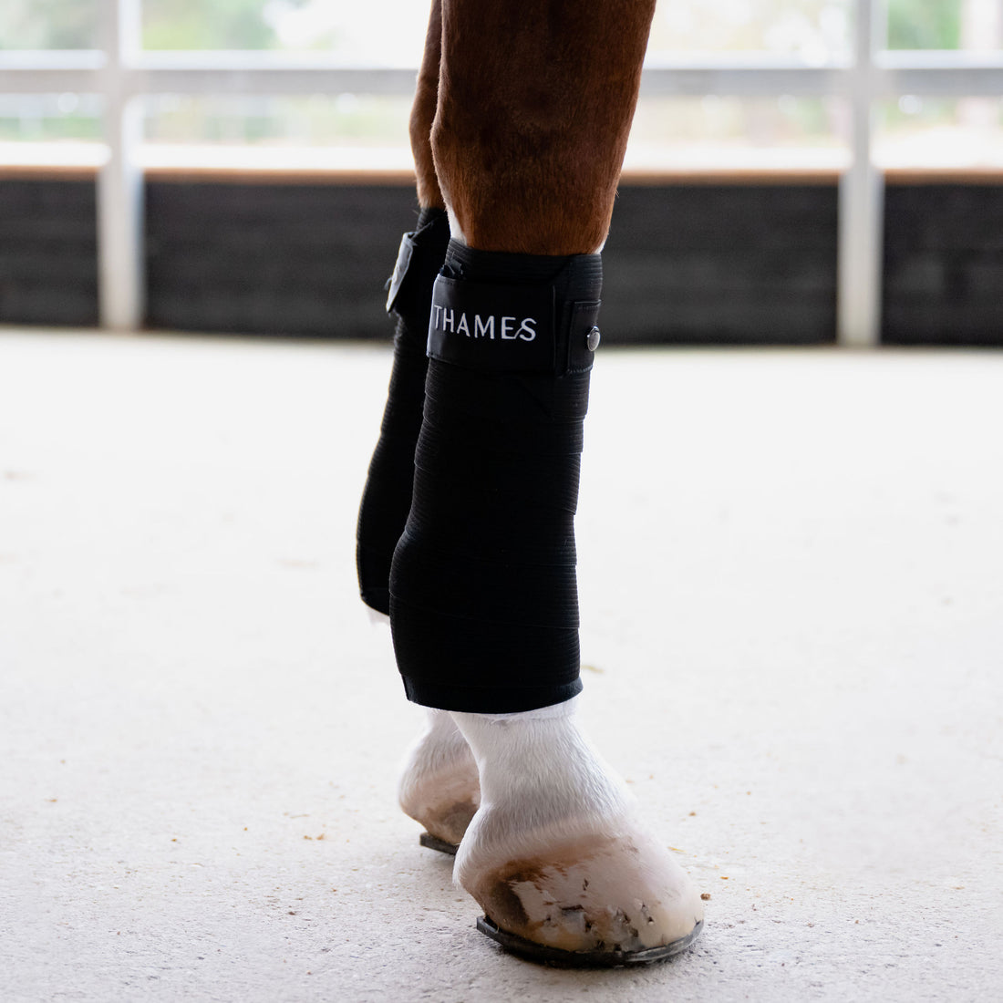 Thames Elastic Polo Wraps - Black/Logo Boots &amp; Bandages